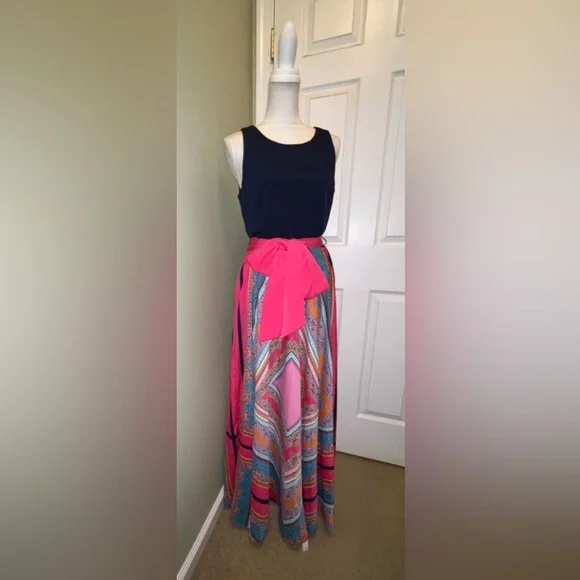 chinese dress ladies Elsa Pleated Strapless Scarf Satin Maxi Dress • Shop American Threads main image 0
